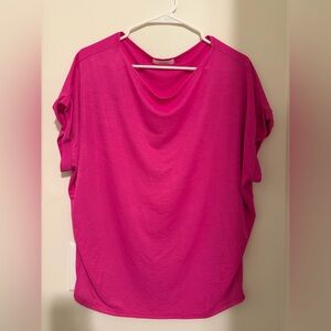 Cherish Pink Short Sleeve Blouse Casual Minimalist